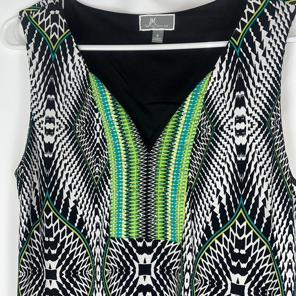 JM Collection sheath dress multicolor print Sz S studded - Picture 11 of 12